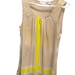 New York & Company Womens Cowl Neck Print Nylon Ruched Blouse Size XS